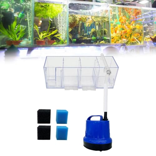 Fish Tank Filter Box Water Purifier Aquarium Accessories Waterfall Increase Easy to Install Aquarium Hang on Filter, B