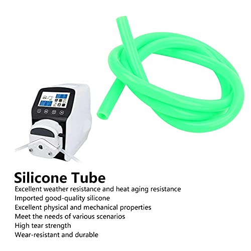 Aquarium Tubing, Silicone Pipes External Silicone Extension Hose Pipe Peristaltic Pump Tube Rubber Tubing Hydraulic Equipment Green (6.4mm*9.6mm)