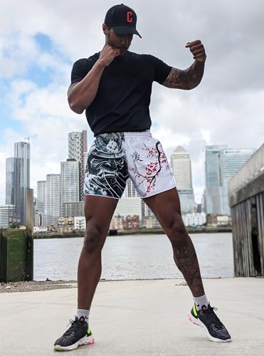 Authentic Muay Thai Boxing Shorts | Men Women Kids | Made in Thailand - color: Cherry Blossom, size: X-Large