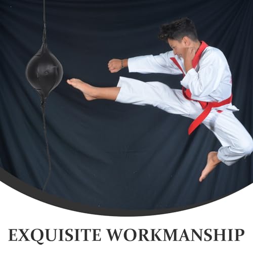 Wakauto Double End Boxing Speed Bag Pu Hanging Reflex Ball with Pump, Needle, and Hook Kit for Home Boxing Training and Hand-Eye Coordination