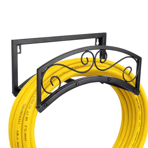 Garden Hose Holder Wall Mount, Heavy Duty Metal Water Hose Holder for Outside, Hose Storage Holds 150FT Water Pipe for Yard, Lawn, Garden, Farm, Gifts for Women Men - style: Wall Mount