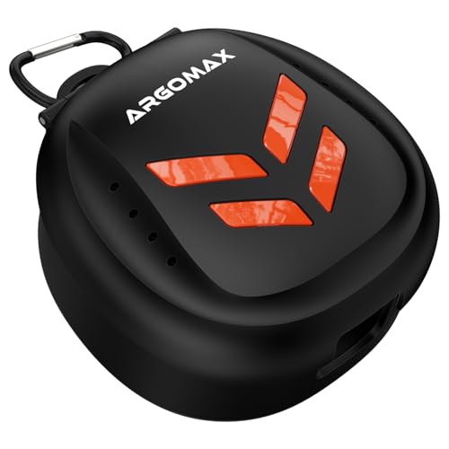 ARGOMAX Ventilated Mouth Guard Case with Clip for Lip Guards, Black Orange - color: Black+orange