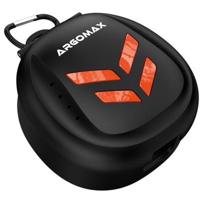 ARGOMAX Ventilated Mouth Guard Case with Clip for Lip Guards, Black Orange - color: Black+orange