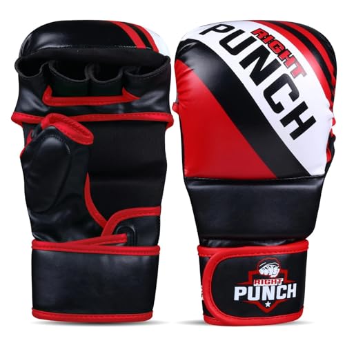 Hybrid MMA Sparring Gloves for Grappling, Kickboxing, and Open Palm Martial Arts - color: Red, size: 3X-Large