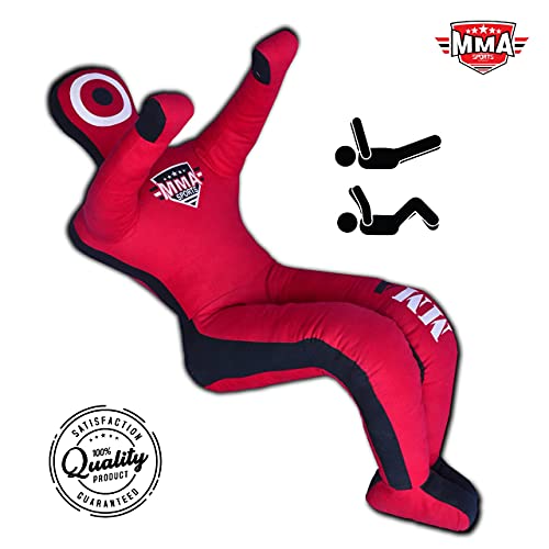 MMA Sports Brazilian JIU Jitsu Grappling Submission Throwing Dummy Punching Heavy Bag Kick Boxing Dummies UNFILLED - color: Red-2, size: 5ft, style: Sitting