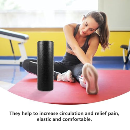 Premium High-Density Foam Yoga Roller for Muscle and Deep Tissue Massage Foam Roller for Neck Back Legs Arms and Feet Multi-Functional Exercise and Physical Therapy Tool (15x45cm)