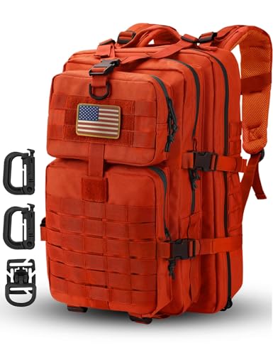 Hannibal Tactical MOLLE Assault Backpack, Tactical Backpack Military Army Camping Rucksack - color: Orange