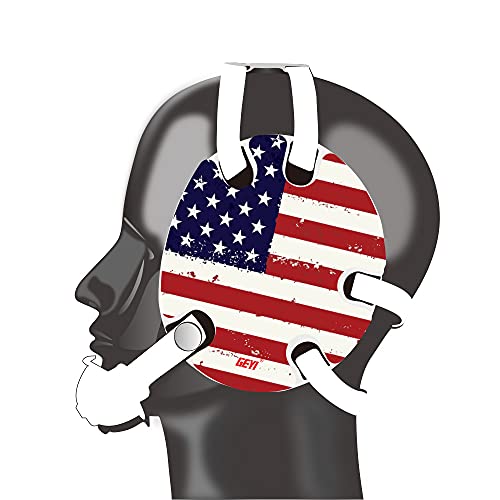 Wrestling Headgear with American Flag Wraps(Adult) - color: White
