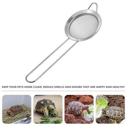 Beaupretty 2pcs Stainless Steel Reptile Sand Shovel Sifter Litter Cleaner for Terrarium Substrate Bedding Maintenance