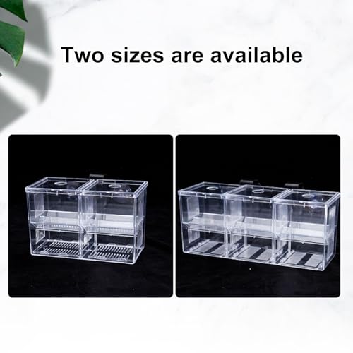 Aquarium Fish Breeding Box, Acrylic Transparent Multi-Grid Design Fish Isolation Box Hatchery-Incubator for Newborn Fry Shrimp Clownfish Aggressive Fish Injured Transparent M