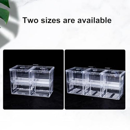 Aquarium Fish Breeding Box, Acrylic Transparent Multi-Grid Design Fish Isolation Box Hatchery-Incubator for Newborn Fry Shrimp Clownfish Aggressive Fish Injured Transparent M
