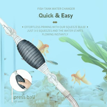 Promising Aquarium Siphon Vacuum Cleaner, Fish Tank Water Changer,Fish Tank Cleaning Tools,Gravel & Sand Cleaner,Turtle Tank Accessories