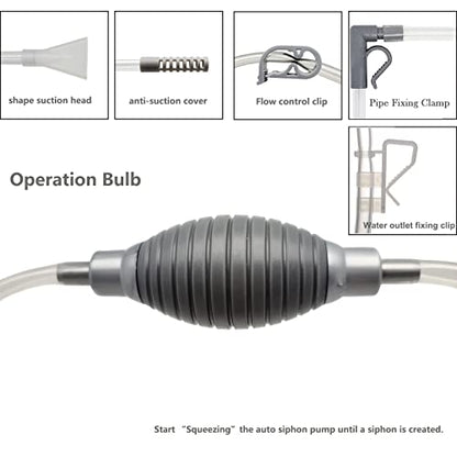 AREPK 10 Gallon Fish Tank cleaner and Aquarium Water Changer Siphon with a Thinner Tubing. Perfect for Cleaning Small Tanks, Gravel Vacuum for Aquarium Kit