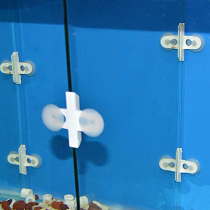 40PCS PVC Aquarium Fish Tank Suction Cup Separating Board Divider Support Clip White Black 6.5x5.3cm (White) - color: White
