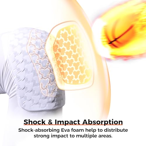 COOLOMG Basketball Knee Pads for Kids Youth Adult - color: White New, size: Small