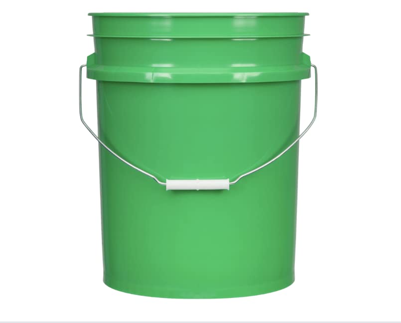5 Gallon Buckets pails with Screw on Air Tight Lids - Food Grade - BPA Free -(Pack of 2) Made in USA pails