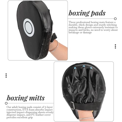 Curved Boxing Pads 2pcs Black for Kickboxing Training and Mitt Drills