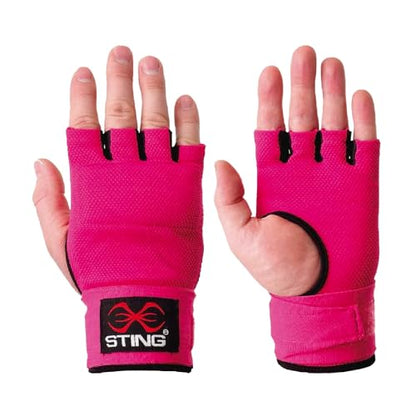 Elastic Quick Wraps by STING | Semi-Elastic Compression Fabric, Padded Knuckle Section, Expandable Finger Panels - color: Pink, size: Medium