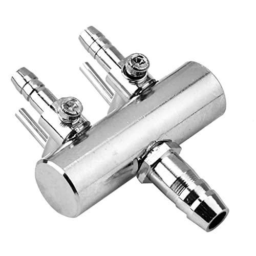 Aquarium Air Valve, Air Splitter Aquarium Tubing Connectors, Steel Aquarium Air Pump Accessories, Aquarium Aalve Aplitter for Fish Tank Air Pumps (8 to 4mm Two-Hole Splitter Head)