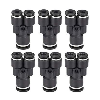 uxcell Plastic Connect Y Splitter Push To Tube Fittings 6mm X 4mm OD Push Lock 6pcs