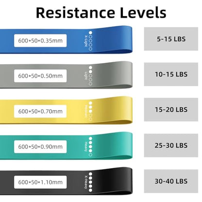 Pull Up Bands, Resistance Bands Set, Exercise Workout Bands for Men & Women, Ideal for Body Stretching, Physical Therapy and Muscle Training - color: Red&Black