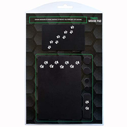 Mouse Pad Adhesive Bottom - Sticks to Any Surface - Portable - Webcam Covers and Screen Cleaner Included (Cat Paw) - color: CAT PAW