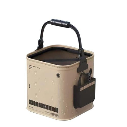 Foldable Fishing Bucket, 14L Foldable Fish Bait Bucket Portable Minnow Bucket Water Containers with Mesh Lid, Handle and Rope for Outdoor Camping Hiking Fishing Car Washing