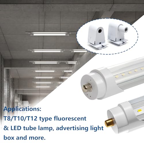 Surf turtle 8 Pair Tombstone Single Pin FA8 Base Holder Socket Connector with T8 T10 T12,for 8ft Light Emitting Diode Fluorescent Tube Light - style: 8-Pairs