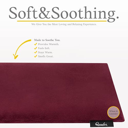 Qomfor - Microwavable Heating Pad - Burgundy - Lavender Scented Heat Pack - Therapeutic Heat Wrap for Neck, Shoulders & Period Cramps Pain Relief - Reusable Hot/Cold Therapy Bag - color: Bourgondy