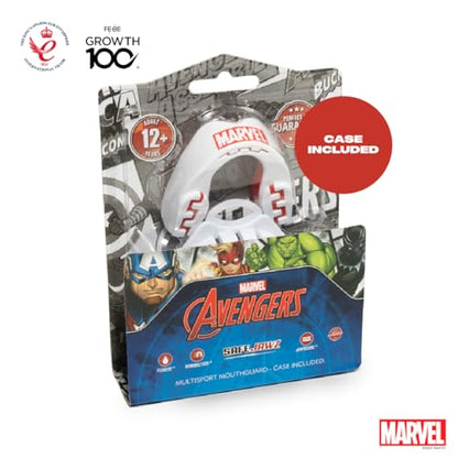 Marvel Logo Sports Mouth Guard, Adult Dual Layer Mouthguard with Case - color: Marvel Logo, size: Adult (12+ Years)