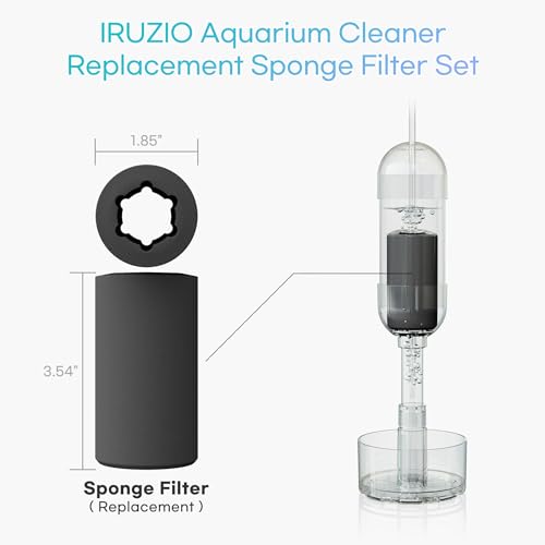 Aquarium Cleaner 2in1 Replacement – Sponge Filters (4-Pack, 60 PPI, Vacuum-Sealed)