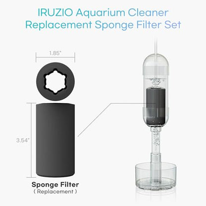 Aquarium Cleaner 2in1 Replacement – Sponge Filters (4-Pack, 60 PPI, Vacuum-Sealed)