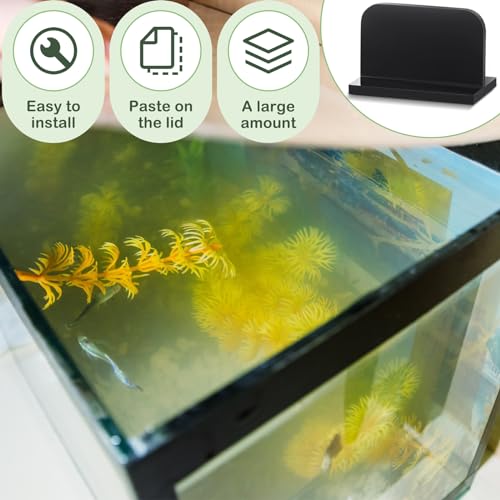 4 Pcs Aquarium Lid Handles Acrylic Fish Tank Cover Handles Adhesive Tank Lid Replacement Handle for Aquarium Fish Tank Lid, 2.36 x 1.38 Inch (Black)