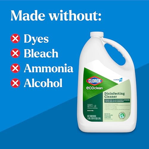 CloroxPro EcoClean Disinfecting Cleaner Refill, 128 Fluid Ounces | Disinfects in 2 Minutes, Sanitizes in 15 Seconds, Kills 99.9 Percent of Flu Viruses and SARS-CoV-2, Bleach Free - size: 128 Fl Oz (Pack of 1)