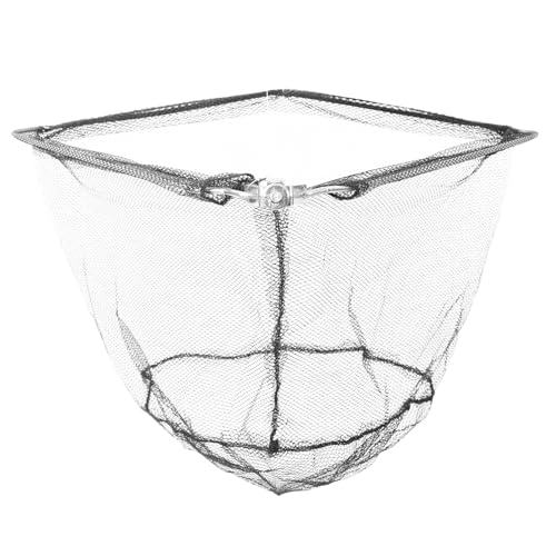 Detachable Folding Solid Stainless Steel Triangular Fishing Net Head 50cm Diameter X 30cm Depth Lightweight Replacement Fish Catch Basket for Fishing and Outdoor Use