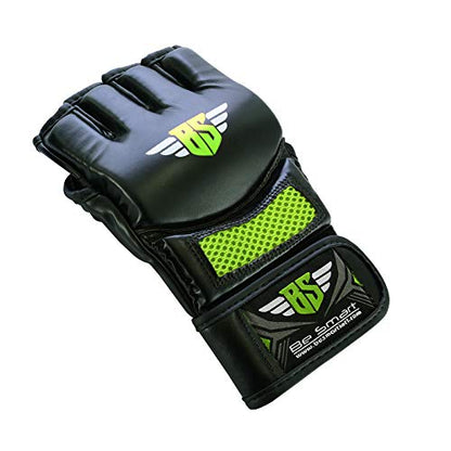 BeSmart UFC Kickboxing Gloves - MMA Sparring & Training Gloves for Mixed Martial-Arts, Adults Men & Women - color: Green Mesh, size: Small