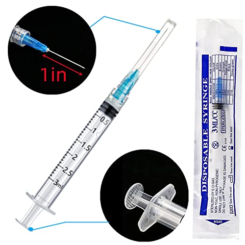 15Pack 3ml/cc Plastic Measurement Syringes and 23Ga for Scientific Labs, Industrial Adhesives, Pet and Animal Injector, Individually Package - style: 15 Pack - 3ml 23G 1.0 Inch