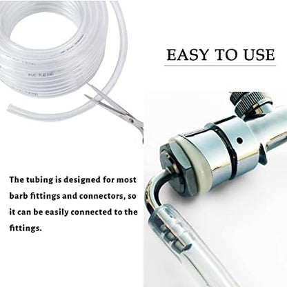 DAVCO 3/16" ID x 50ft Clear Vinyl Tubing, Low Pressure Flexible PVC Tubing, Heavy Duty UV Chemical Resistant Lightweight Plastic Vinyl Hose, BPA Free and Non Toxic