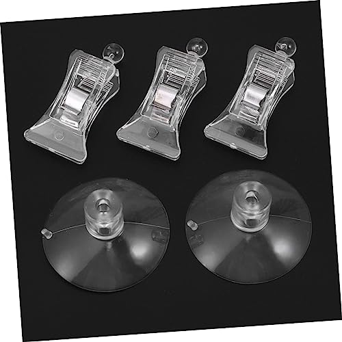 Yardwe Plastic Suction Cup Feeding Clips 10pcs Fish Tank Clip Aquarium Fodder Clamps Accessories