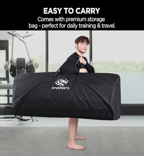 10' x 10' Wrestling & MMA Mat, Jiu Jitsu Mats, 1.25 in High-Density XPE Foam, Sealed Edges, Lightweight 42 lb with Carry Bag, Home Gym BJJ Judo Martial Arts Training Flooring