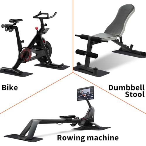 THAILE 2-Pack Bike & Rowing Machine Mats, 4mm, for Peloton & Yosuda | Stability & Cushioning Reduces noise and vibration under Peloton-compatible bikes, spin bikes, treadmills and walking pads. - size: 23.6"L x 11.8"W x 0.14"Th