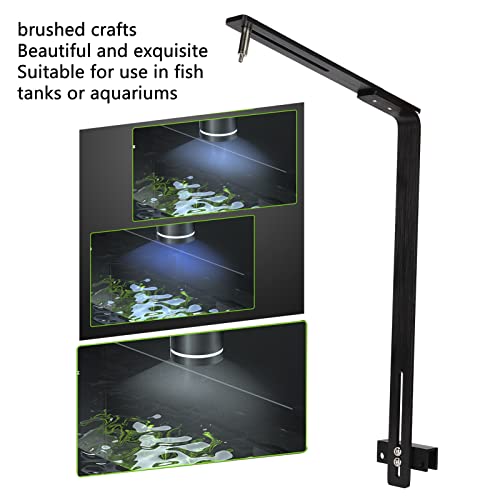 Aquarium Light Stand Adjustable Height 12 to 24 Inches Universal Mount for Fish Tank Lighting Bracket Supports 15 Lbs Weight Black Finish for Stable Light Fixing in Large Deep Aquariums