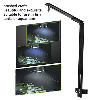 Aquarium Light Stand Adjustable Height 12 to 24 Inches Universal Mount for Fish Tank Lighting Bracket Supports 15 Lbs Weight Black Finish for Stable Light Fixing in Large Deep Aquariums