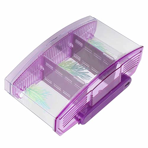 Yctze LED Acrylic Aquarium Breeding Box and Kit - Ideal for Betta Fish, Dual and Mini Aquarium Environment - color: Purple