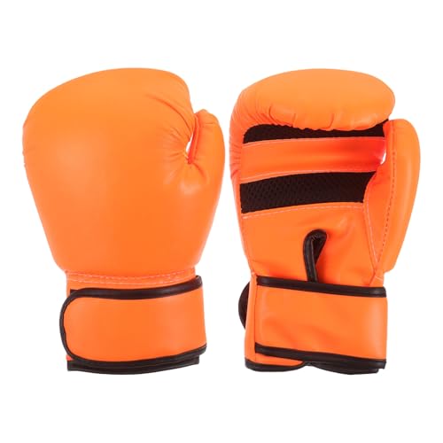 SUPVOX 1 Pair Sports Boxing Gloves Full Punching Blocking Boxing Gloves for Kids Karate Taekwondo Sparring Training Orange - color: Orange