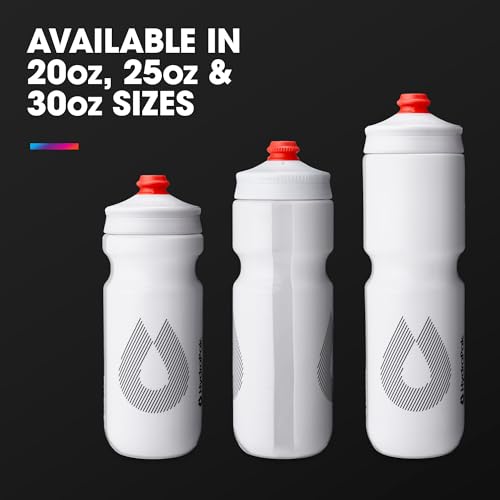 HydraPak Breakaway Surge Lightweight Bike Water Bottle (30oz, White) - color: White, size: 30oz/880ml