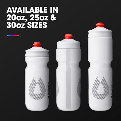 HydraPak Breakaway Surge Lightweight Bike Water Bottle (25oz, White) - color: White, size: 25 Ounces (Pack of 2)