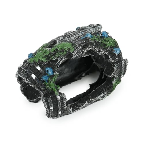 Aquarium Broken Barrel Decorations Resin Ornament Fish Tank Hideout Fish Tank Decorations for Small Fish Shrimp Play Ornament