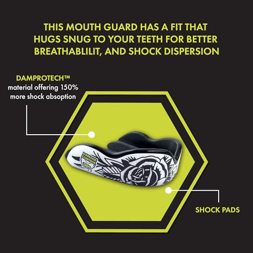 DAMAGE CONTROL Extreme Impact Sports Mouth Guard w/Case – Blackarts - color: Blackarts, size: Adult