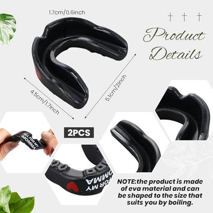 Yaomiao 2 Pcs Mouth Guards Christian Teeth Guards Sport Game Guard & Case Religious MouthGuard Soccer Football Basketball Baseball Wrestling Lacrosse Rugby Boxing Taekwondo - size: Youth, style: Black & Mom